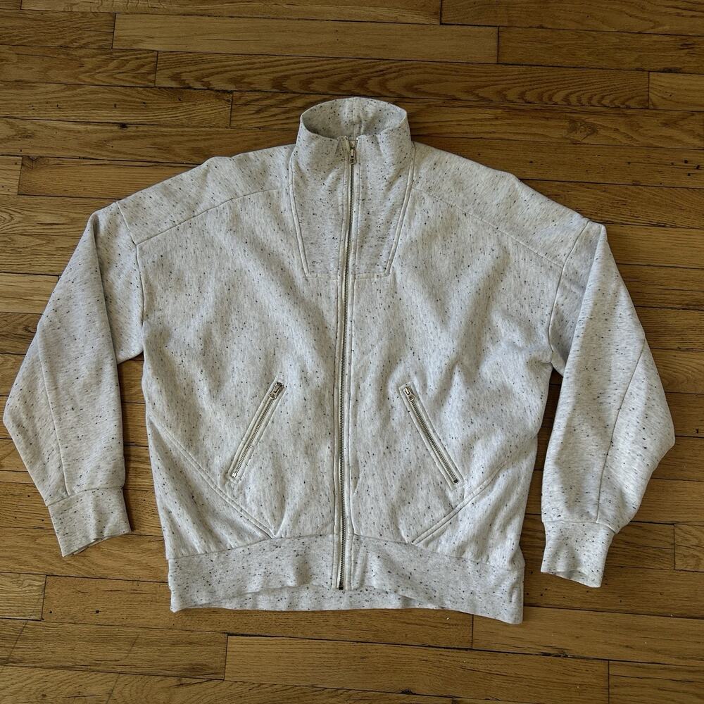 Rag & Bone Speckled Full Zip Track Jacket Sweatshirt Organic Cotton Small